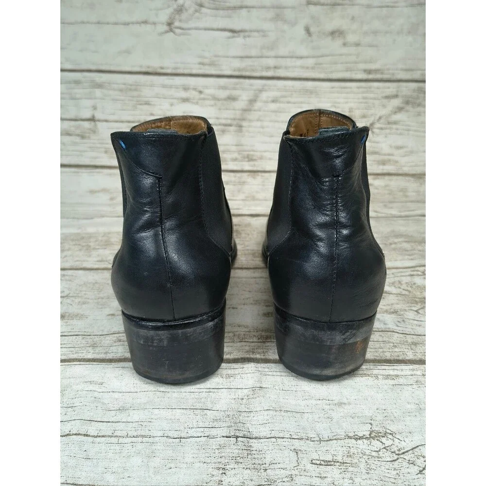 Paul Smith Black Leather Slip On Boots Men Size 42